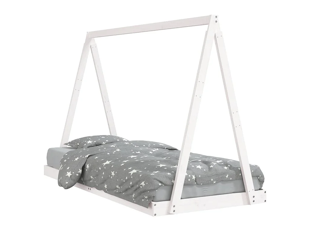 Kinderbedframe 90x200 cm massief grenenhout wit NL88809
