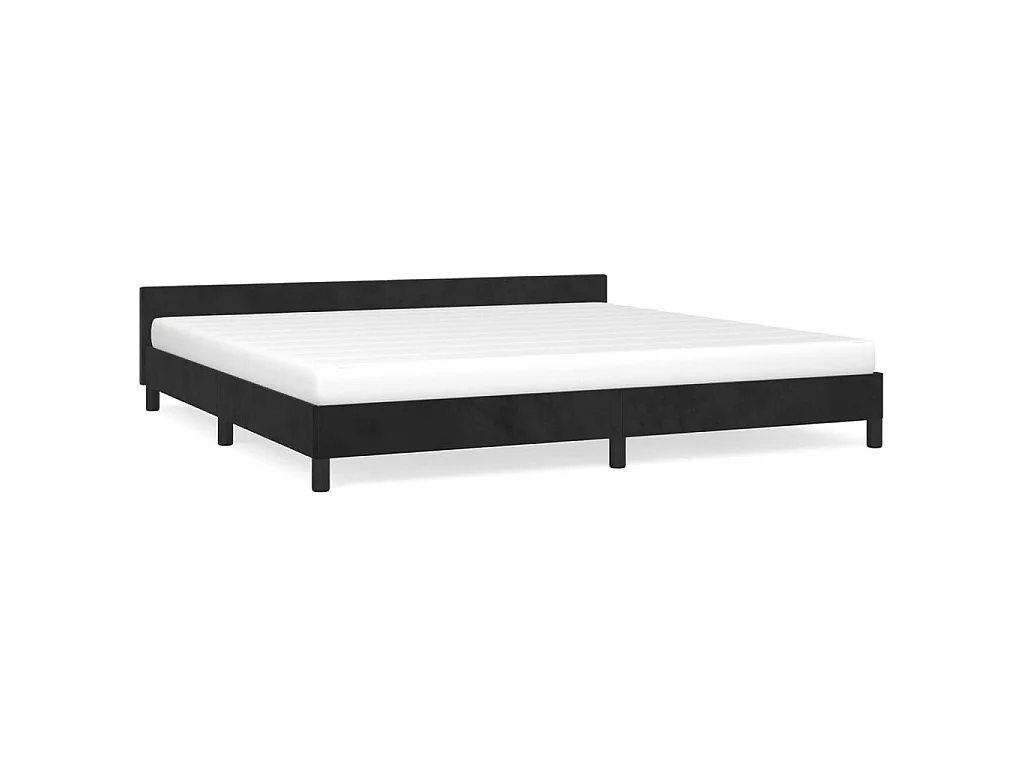 Cama c/ cabeceira 200x200 cm veludo preto PT566571