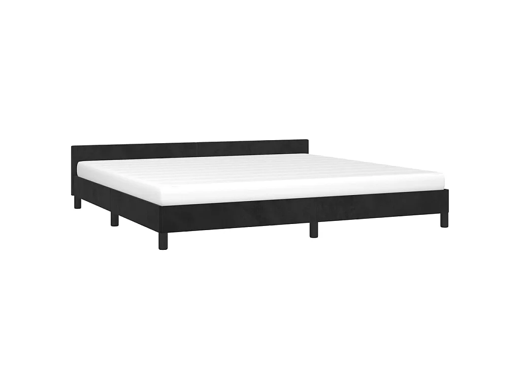 Cama c/ cabeceira 200x200 cm veludo preto PT566571