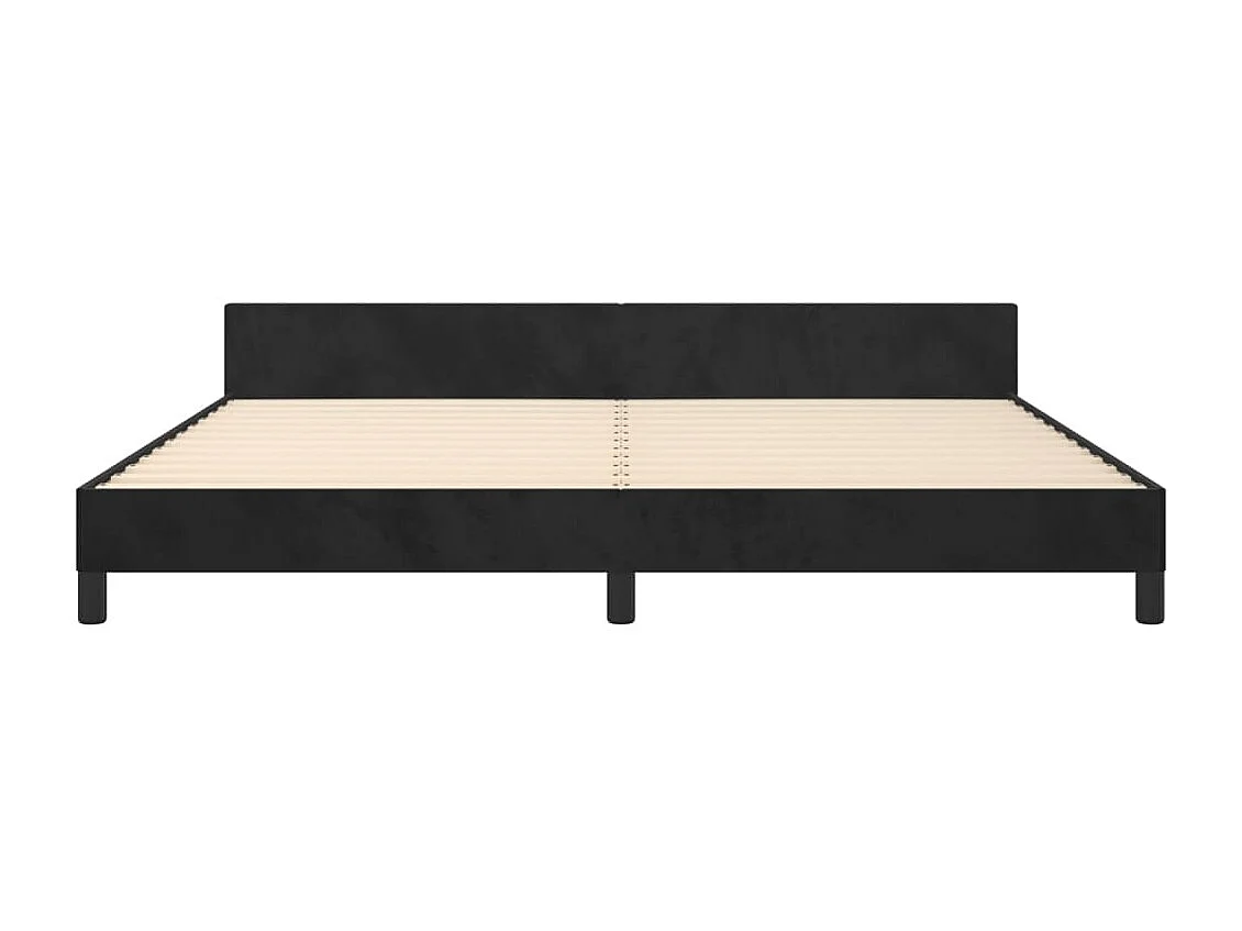 Cama c/ cabeceira 200x200 cm veludo preto PT566571