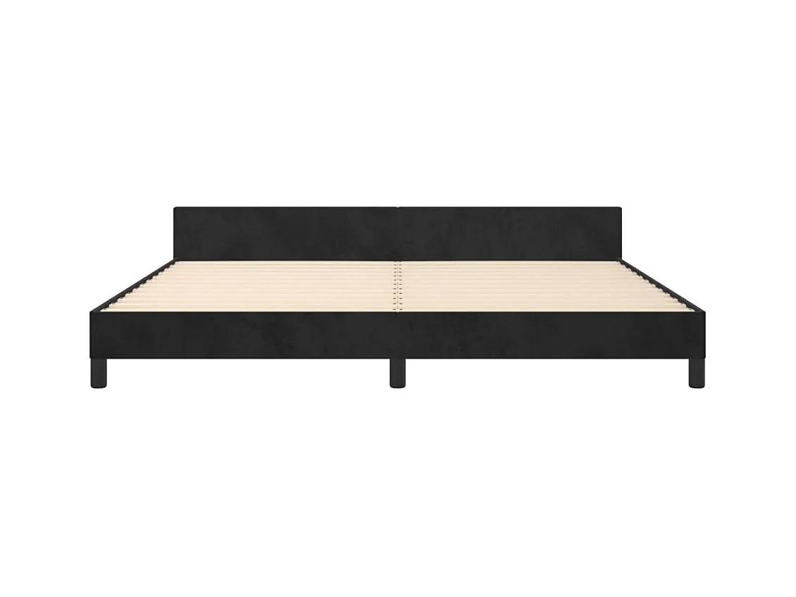 Lit-200x200 cm avec tête de lit Noir Velours EGGB21658