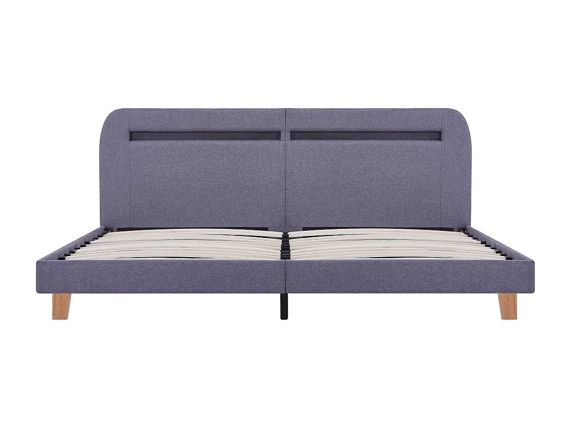 Lit-160x200 cm avec LED Gris clair Tissu EGGB34373