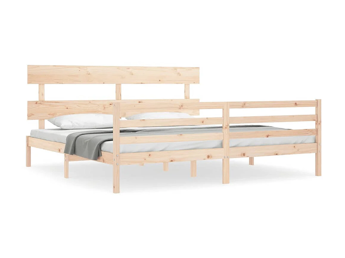 Cama Super King Size com cabeceira madeira maciça PT708335