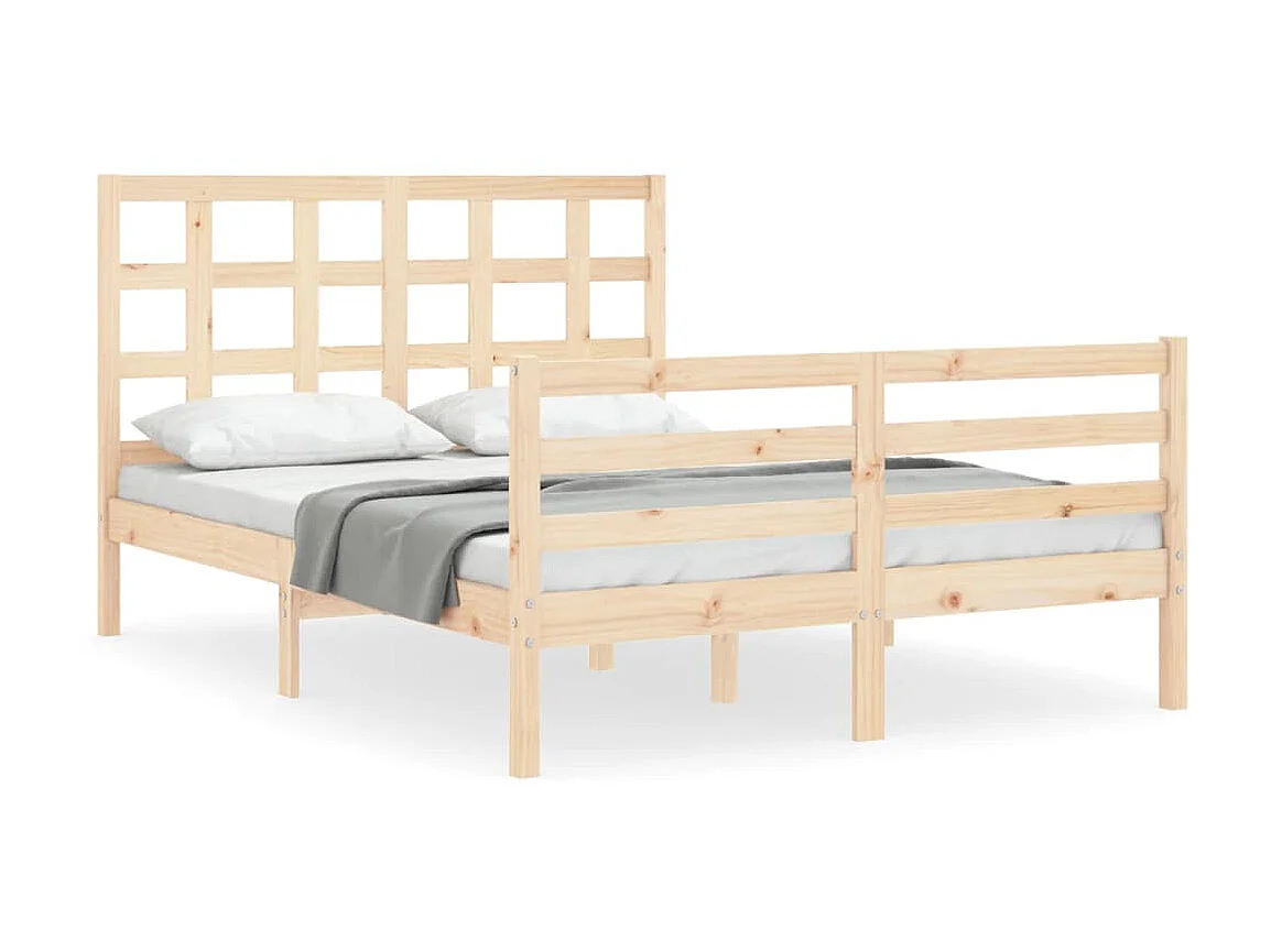 Lit-120x190 cm avec tête de lit petit double bois massif EGGB80771