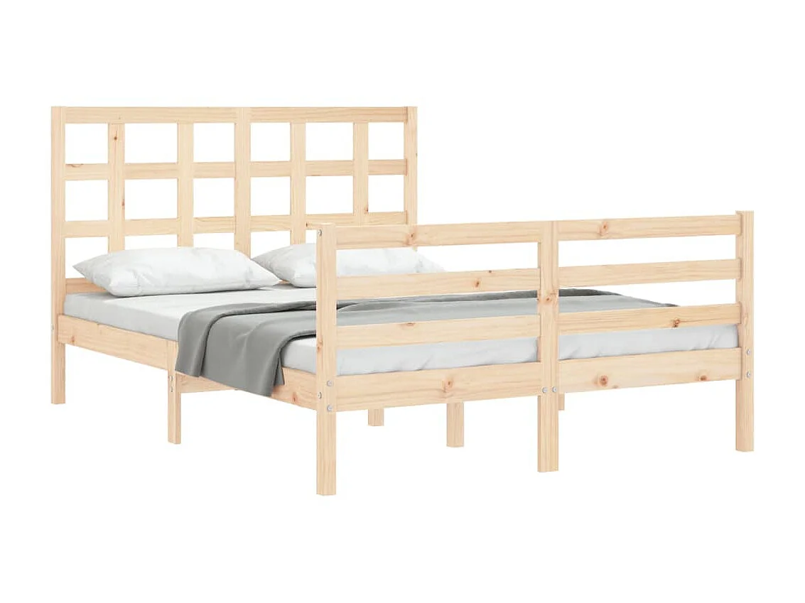 Lit-120x190 cm avec tête de lit petit double bois massif EGGB80771