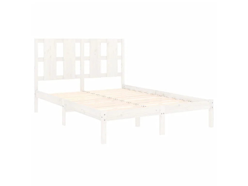 Bedframe massief grenenhout wit 140x190 cm NL20366