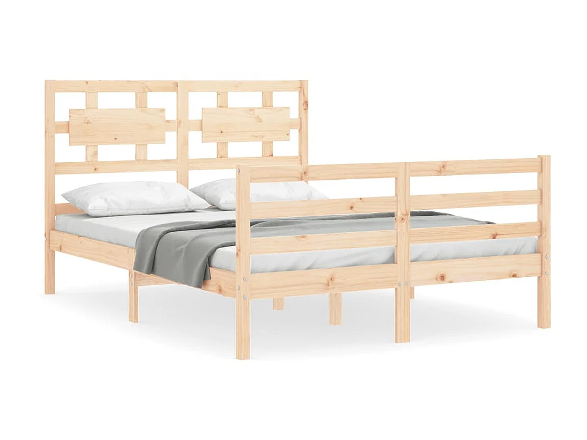 Bedframe met hoofdbord massief hout NL69211