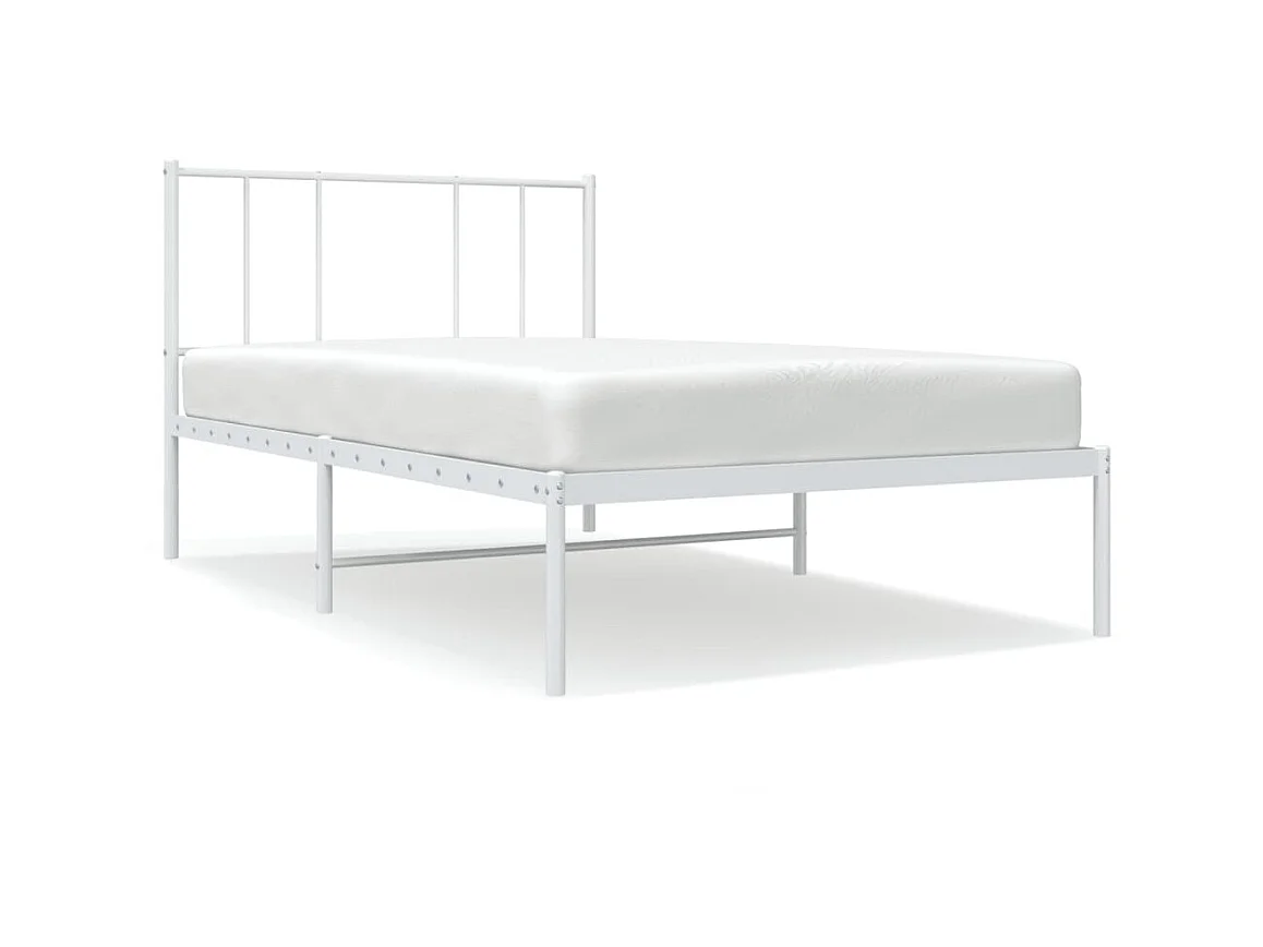Lit-107x203 cm métal avec tête de lit blanc EGGB96256
