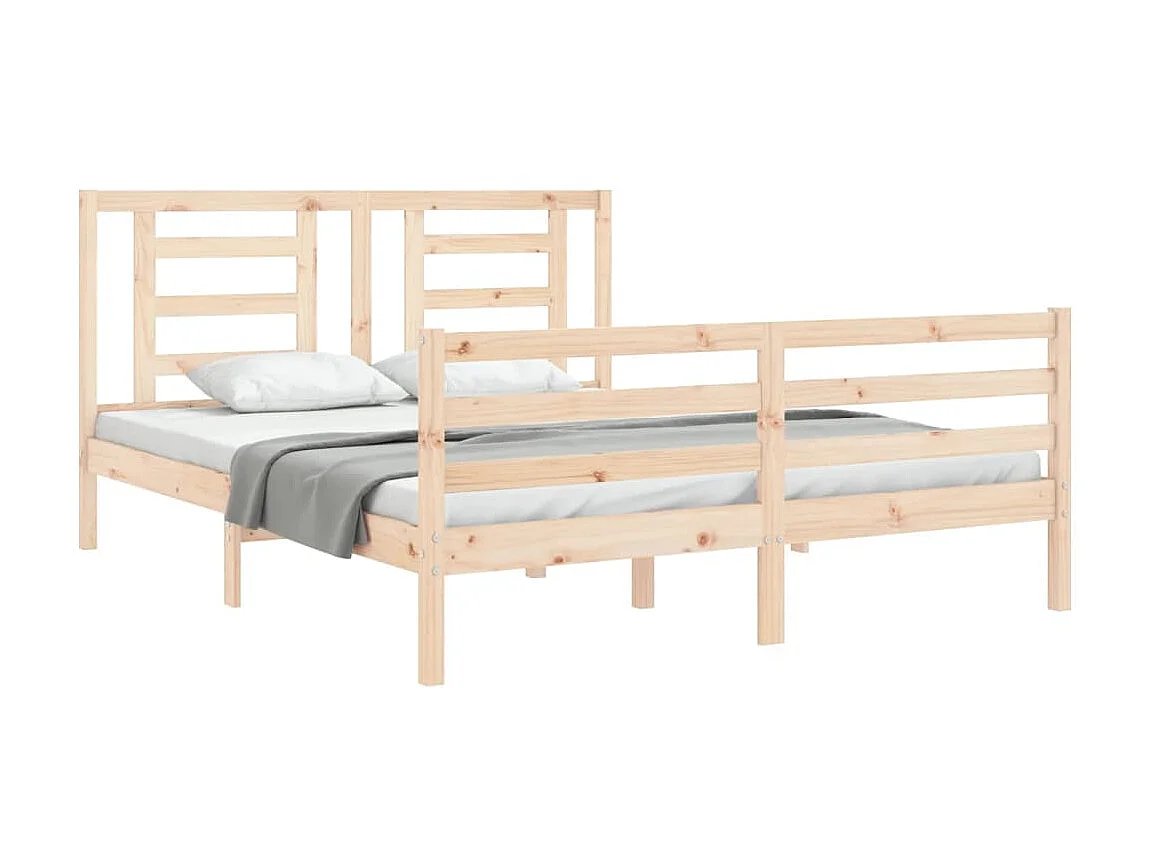 Lit-160x200 cm avec tête de lit bois massif EGGB87395