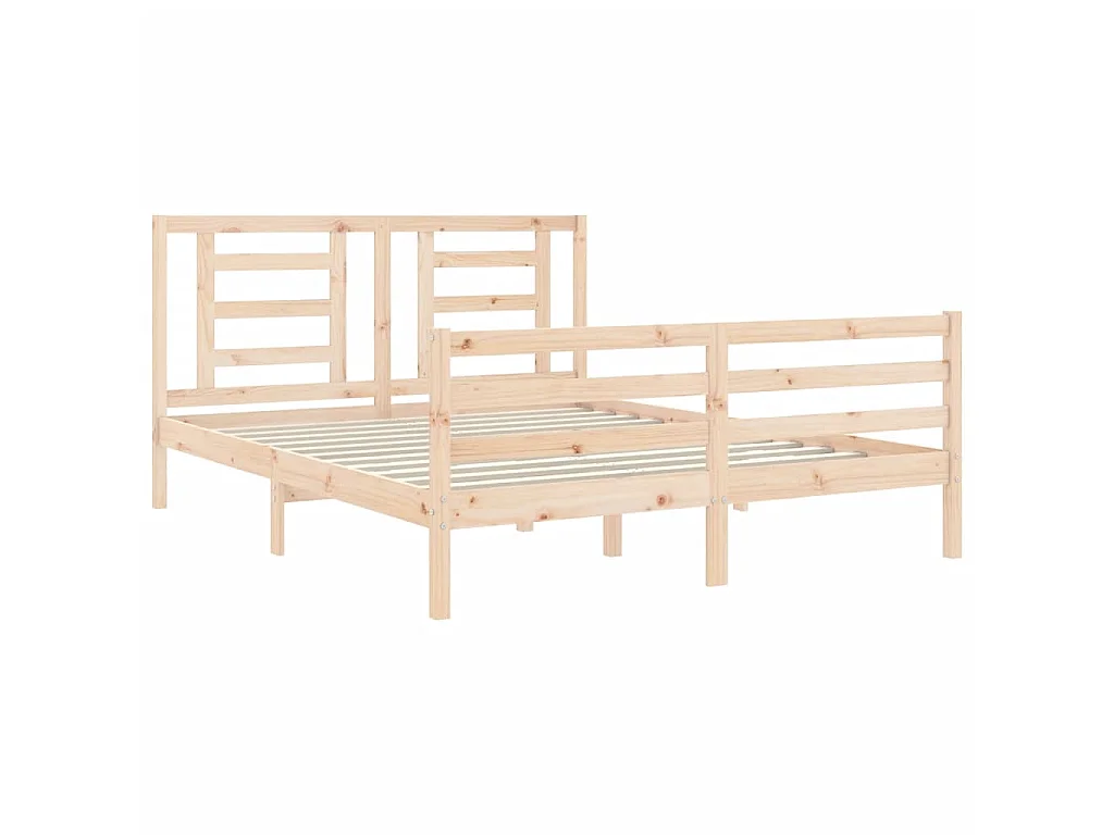 Lit-160x200 cm avec tête de lit bois massif EGGB87395