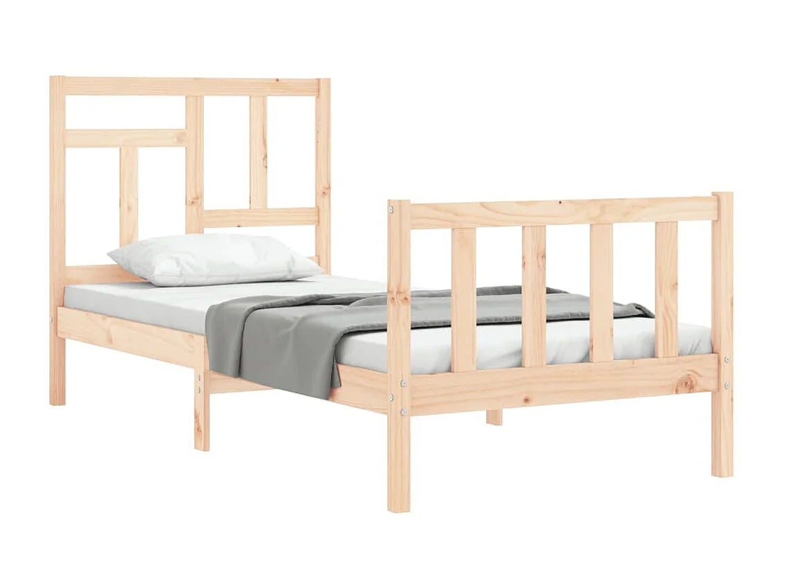 Bedframe met hoofdbord massief hout NL12579