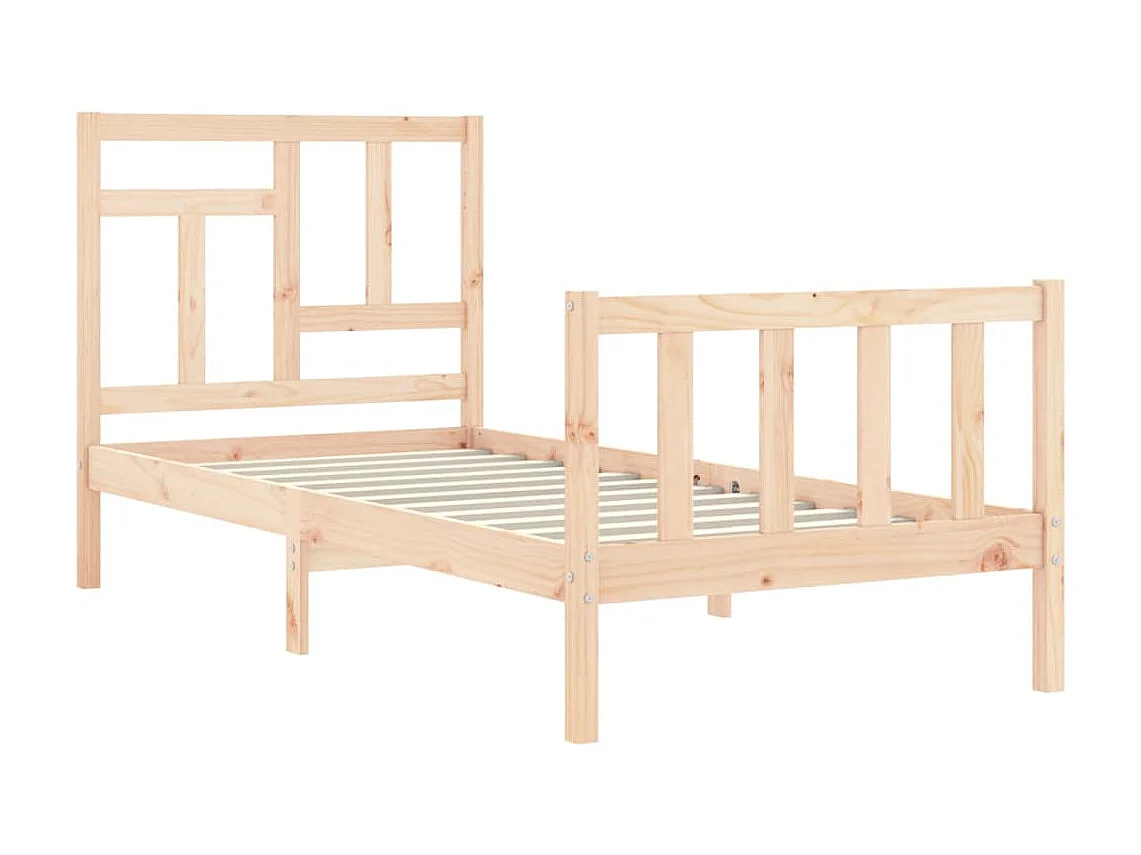 Lit-90x190 cm avec tête de lit simple bois massif EGGB41780