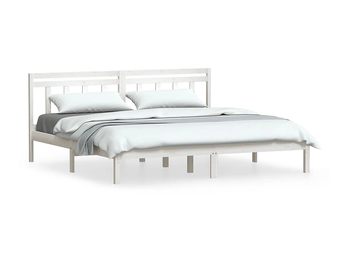 Bedframe massief grenenhout wit 160x200 cm NL46892