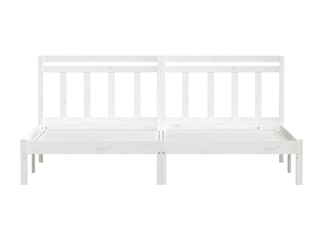 Bedframe massief grenenhout wit 160x200 cm NL46892