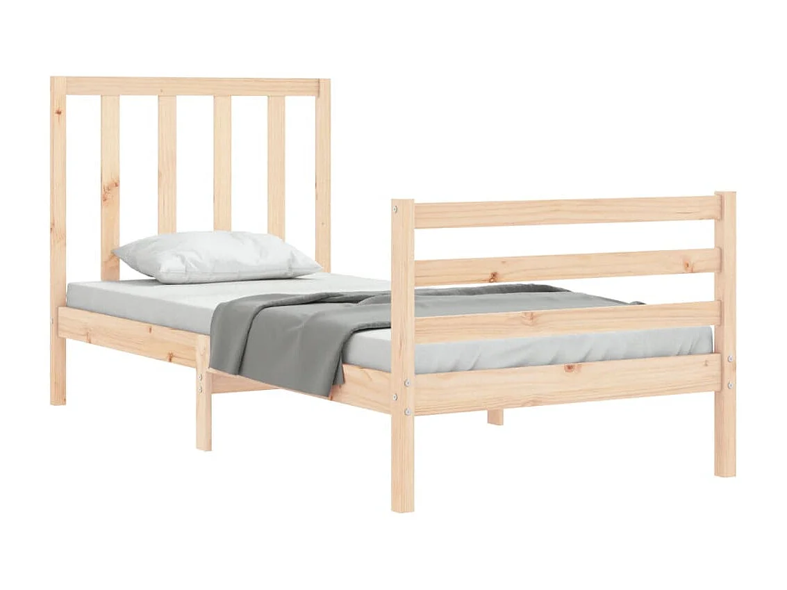 Cama de solteiro pequena c/ cabeceira madeira maciça PT776813