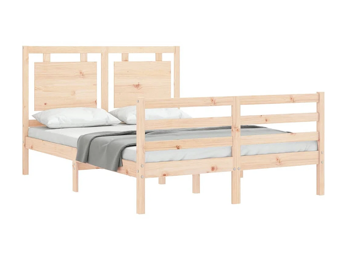 Bedframe met hoofdbord massief hout 120x200 cm NL16770