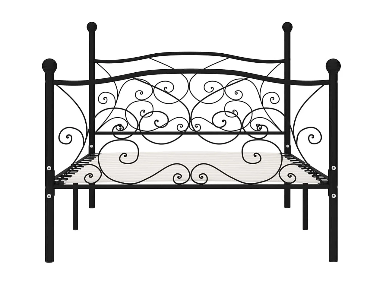 Bedframe met lattenbodem metaal zwart 100x200 cm NL36819