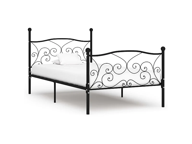 Bedframe met lattenbodem metaal zwart 100x200 cm NL36819
