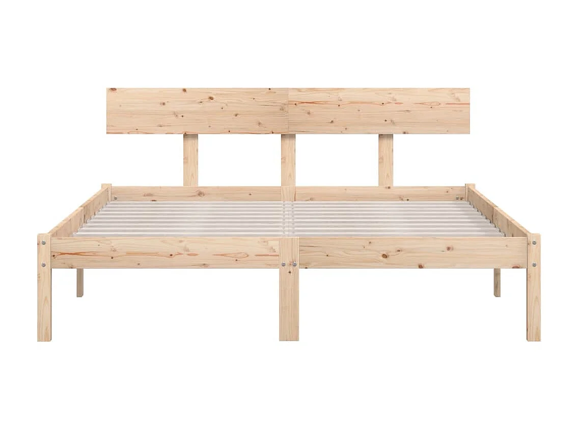 Cama 160x200 cm de madera maciza de pino gris ES18260