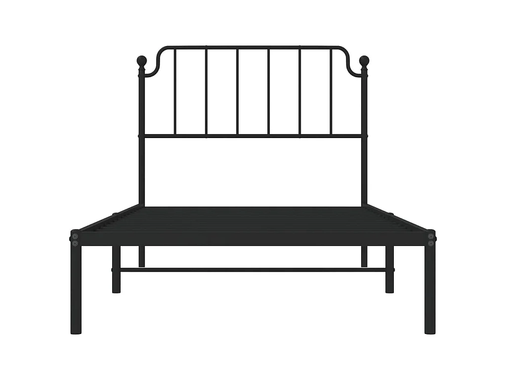 Bedframe met hoofdbord metaal zwart 100x200 cm NL67932