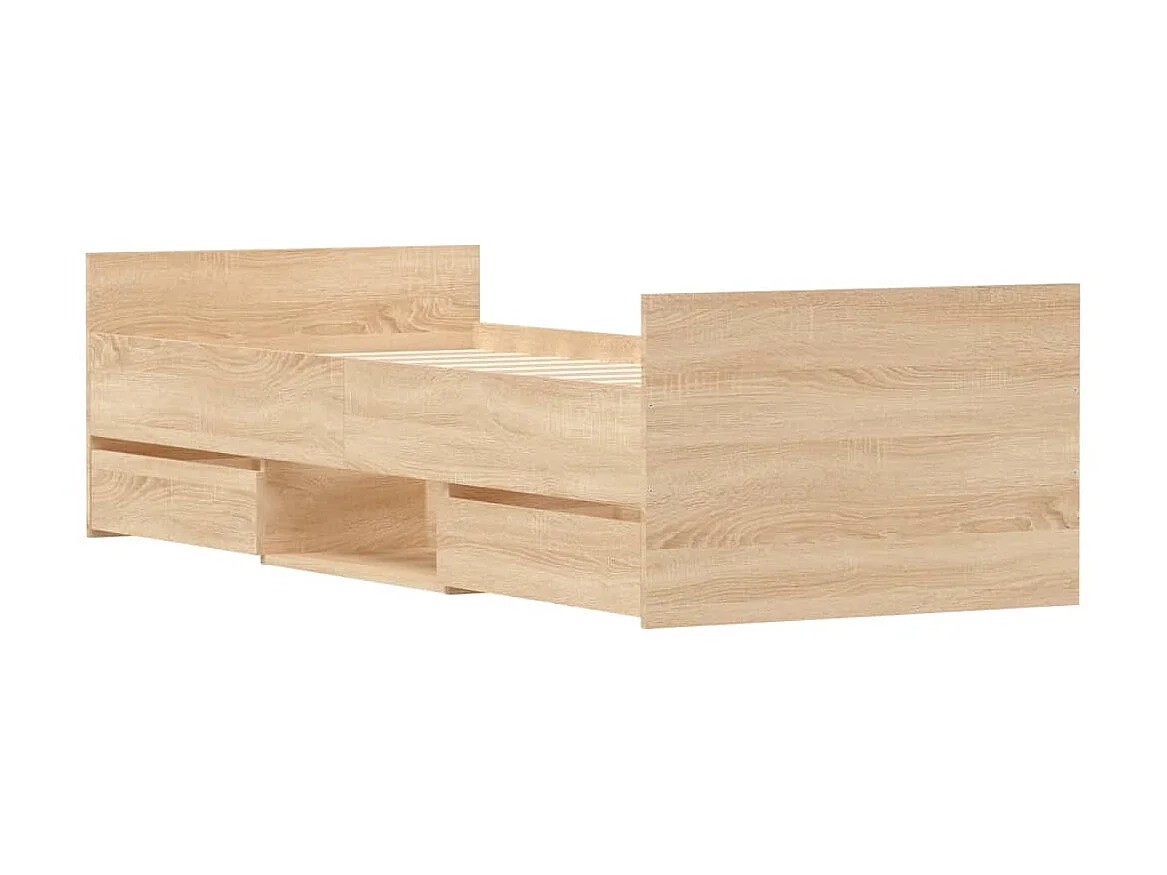 Lit-75x190 cm tête de lit et pied de lit chêne sonoma EGGB98183