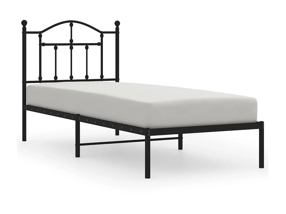 Cama com cabeceira 80x200 cm metal preto PT874879