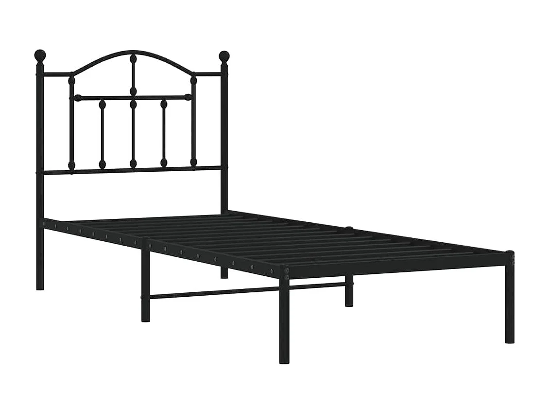 Cama com cabeceira 80x200 cm metal preto PT874879