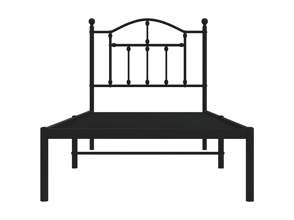 Cama com cabeceira 80x200 cm metal preto PT874879