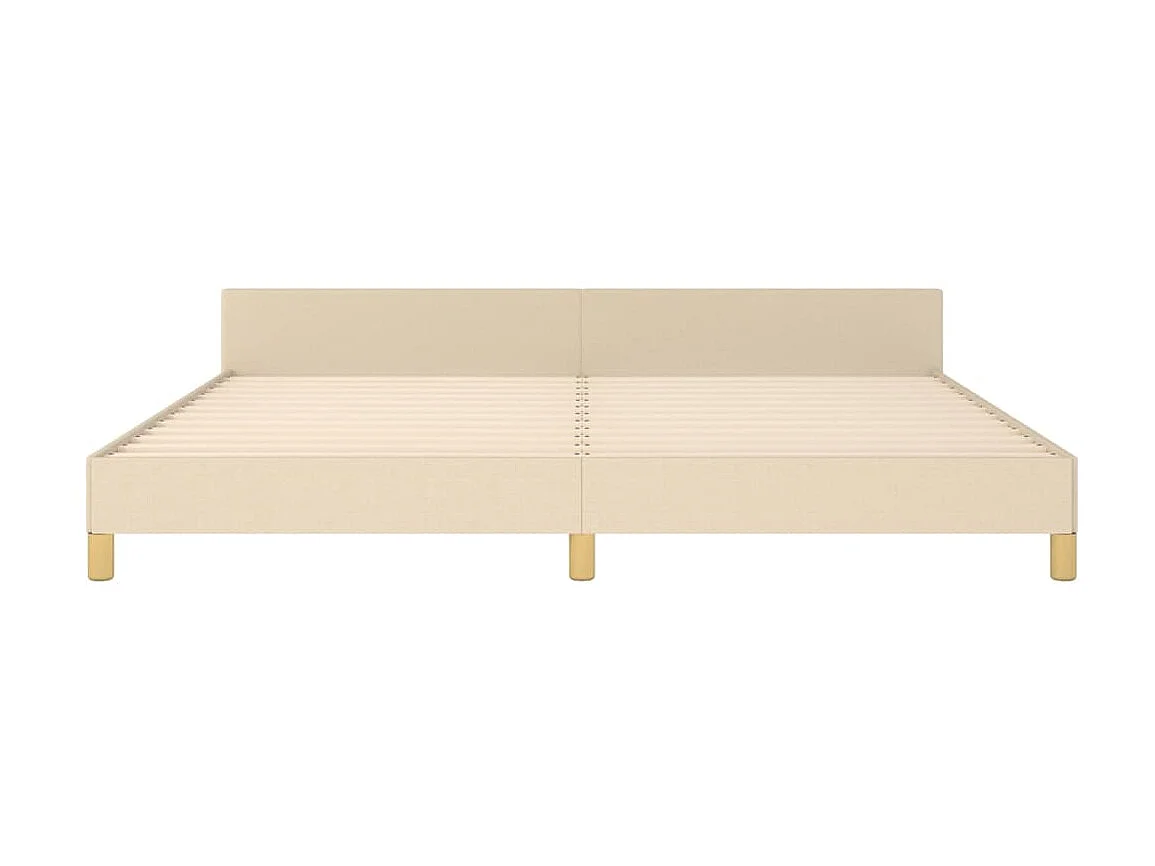 Lit-200x200 cm avec tête de lit Crème Tissu EGGB95027
