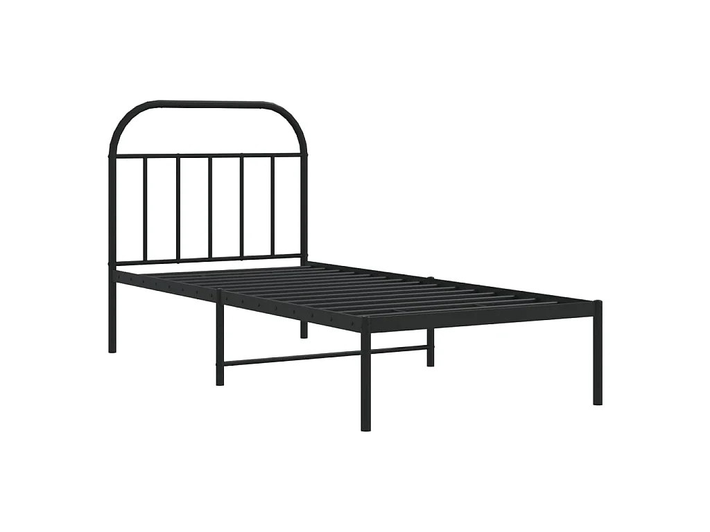 Bedframe met hoofdbord metaal zwart 90x200 cm NL76568