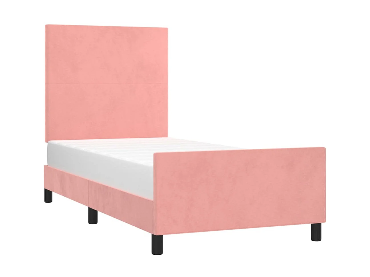 Lit-100x200 cm avec tête de lit Rose Velours EGGB26174