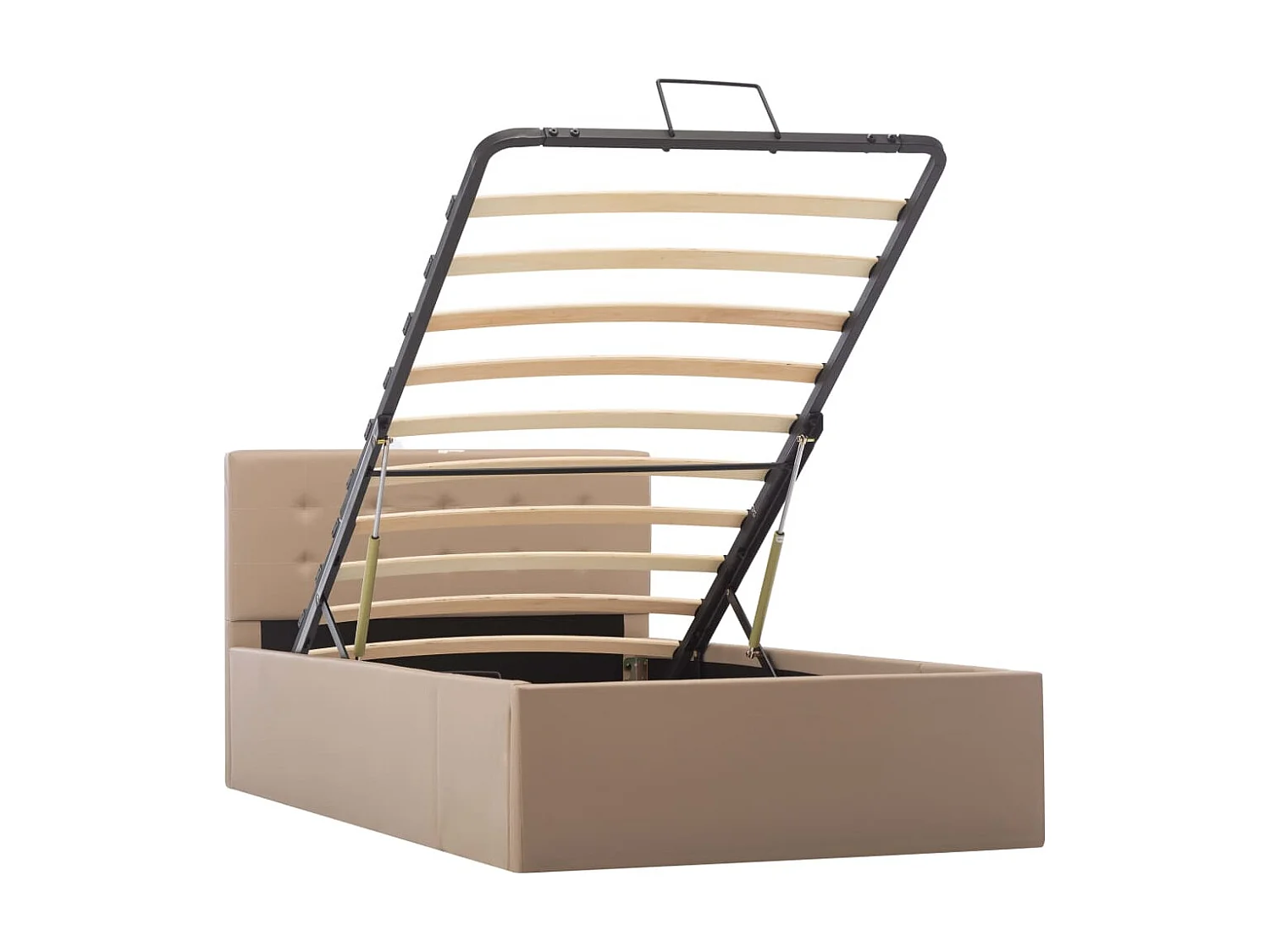 Lit-100x200 cm à stockage Cappuccino Similicuir EGGB30526