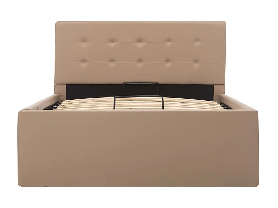 Lit-100x200 cm à stockage Cappuccino Similicuir EGGB30526