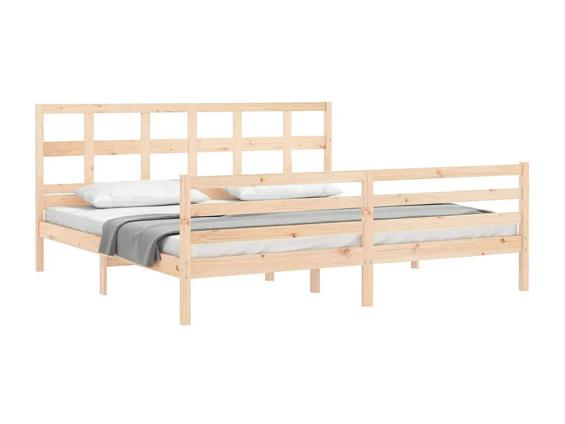 Lit-200x200 cm avec tête de lit bois massif EGGB75610