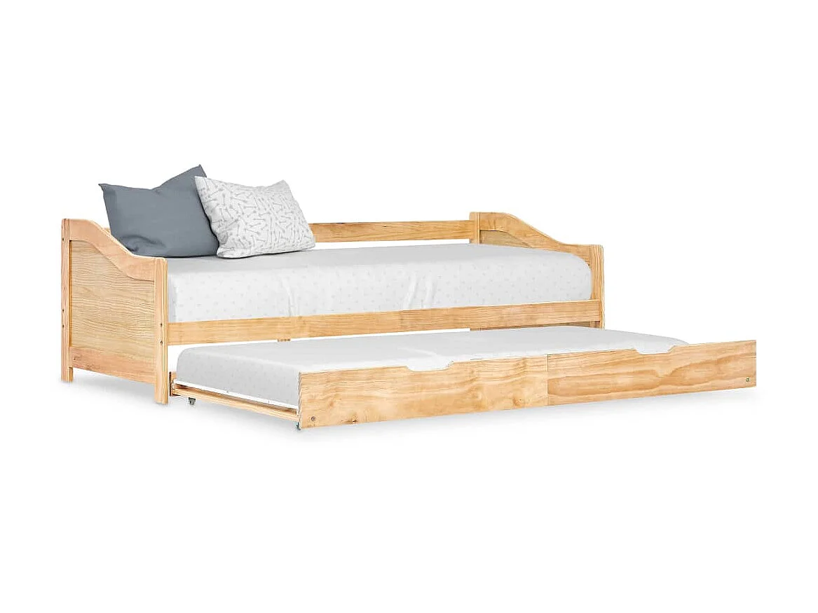 Lit-90x200 cm extensible Bois de pin EGGB96654