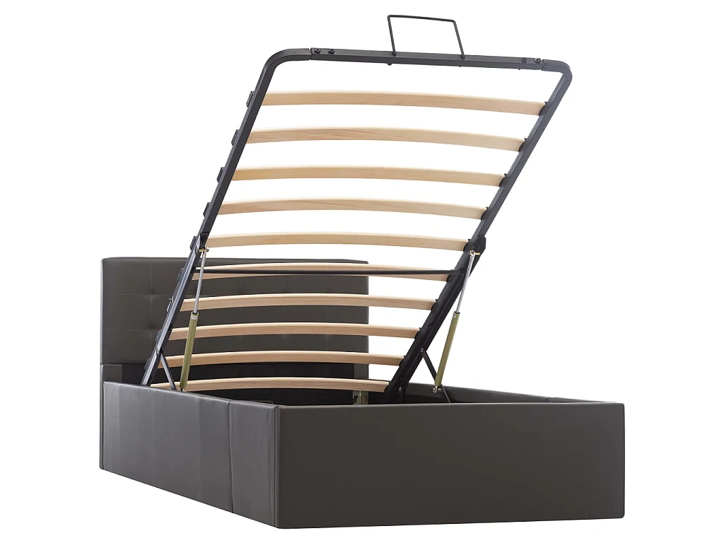 Cama hidráulica - 100x200 cm cuero sintético gris ES911229