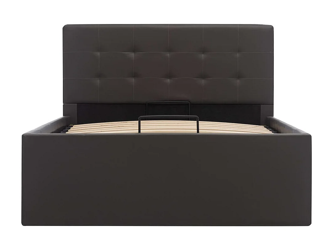 Cama hidráulica - 100x200 cm cuero sintético gris ES911229