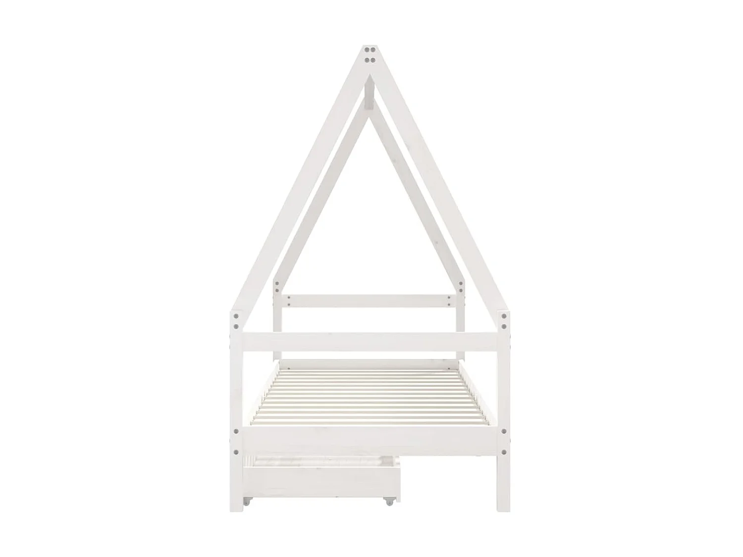 Lit-90x200 cm enfant tiroirs blanc bois de pin massif EGGB77755