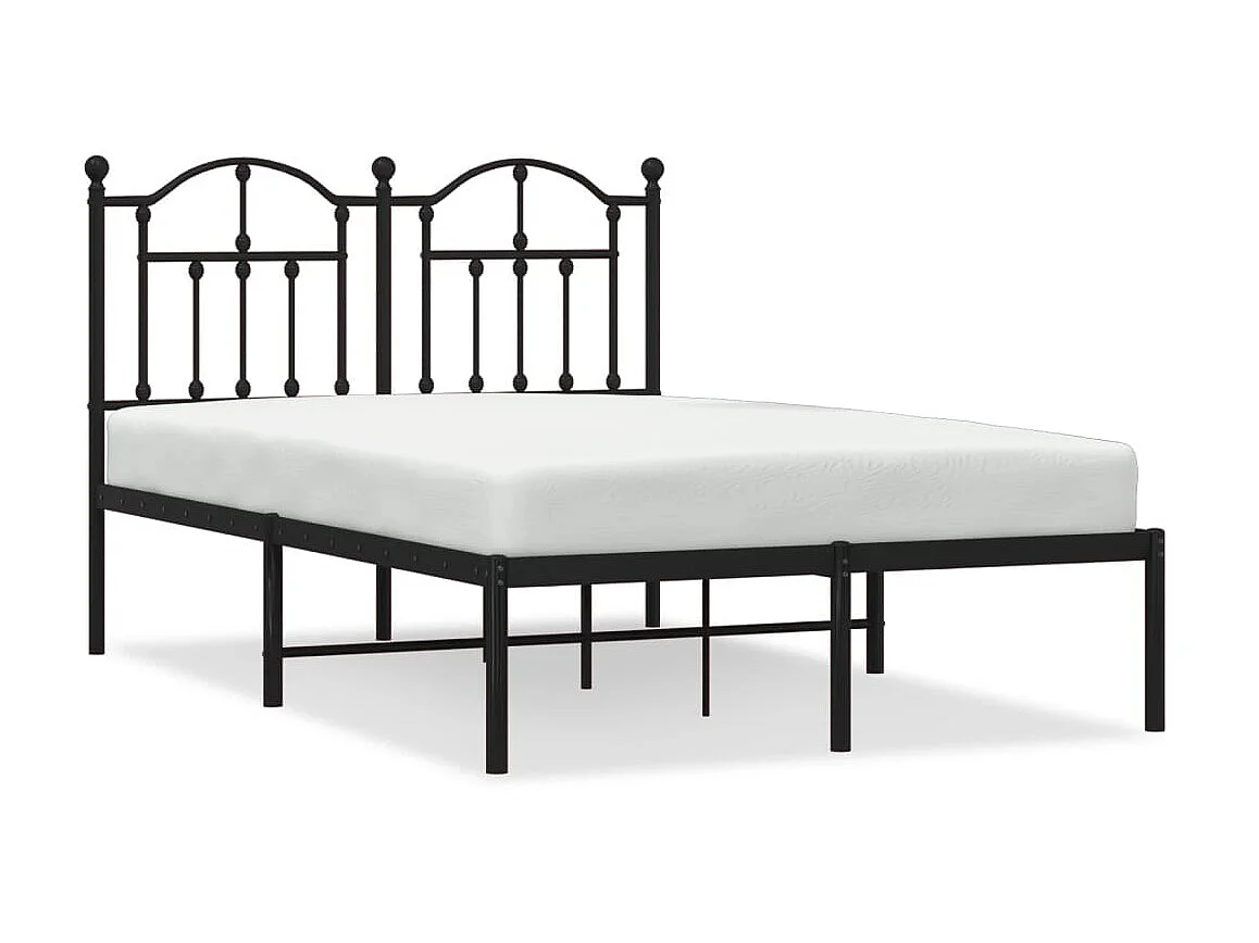 Bedframe met hoofdbord metaal zwart 120x190 cm NL76150