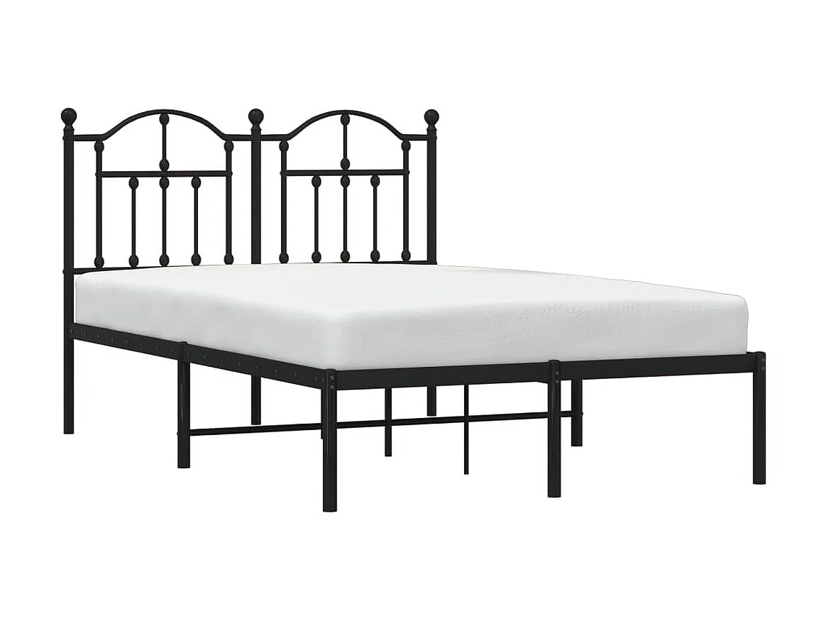Bedframe met hoofdbord metaal zwart 120x190 cm NL76150