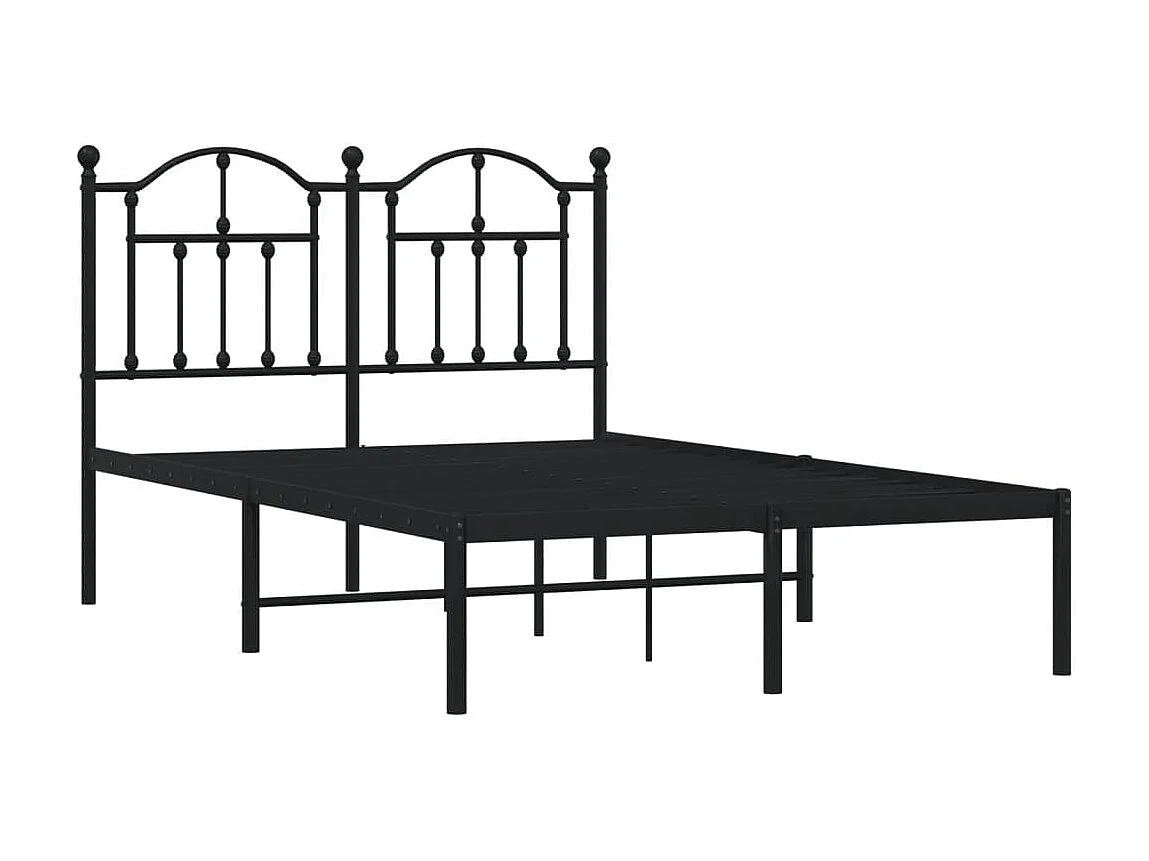 Bedframe met hoofdbord metaal zwart 120x190 cm NL76150