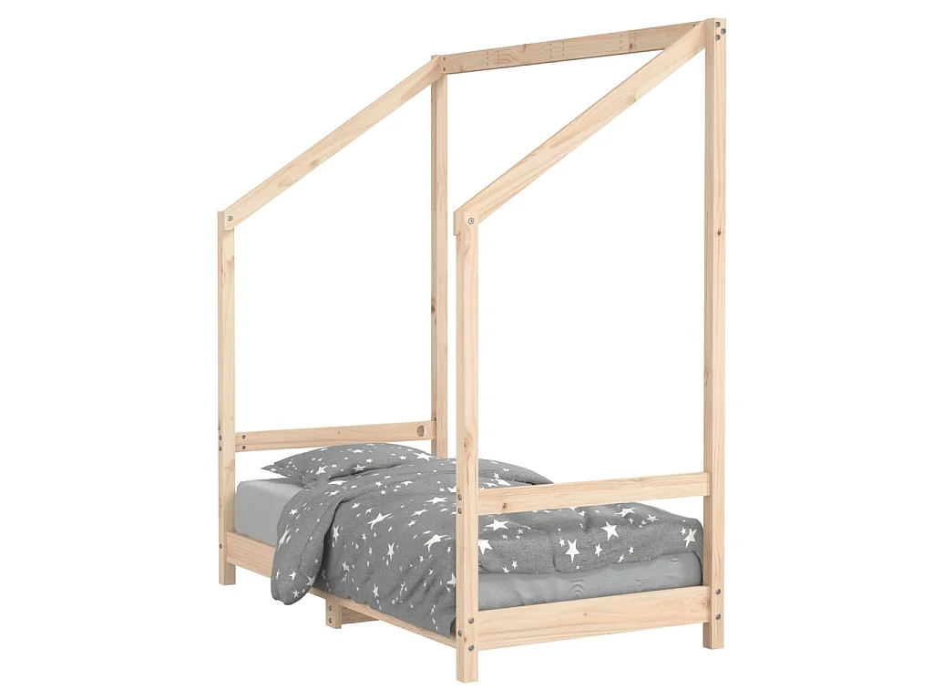 Cama 70x140 cm para niños madera maciza de pino ES86075