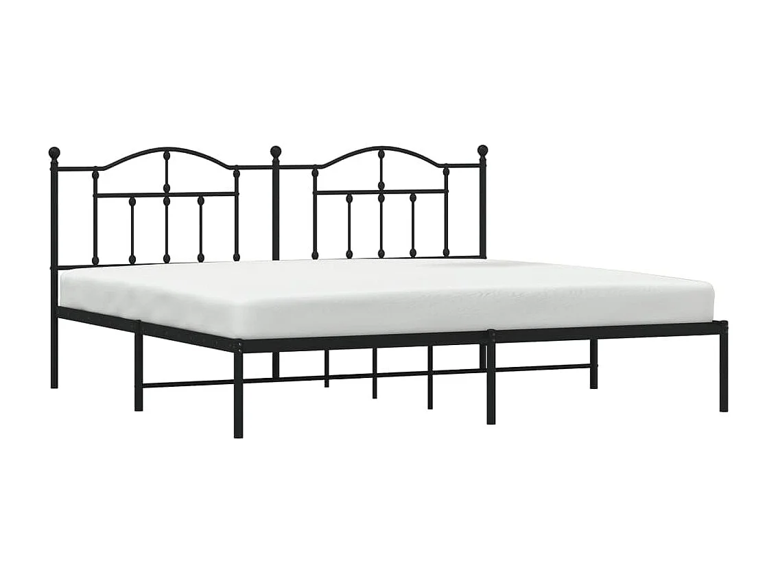 Cama com cabeceira 193x203 cm metal preto PT891751