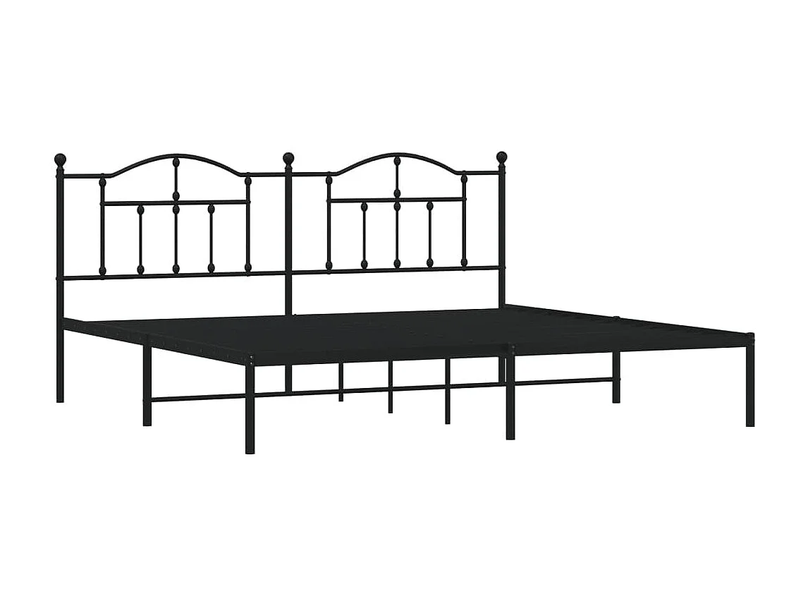Cama com cabeceira 193x203 cm metal preto PT891751