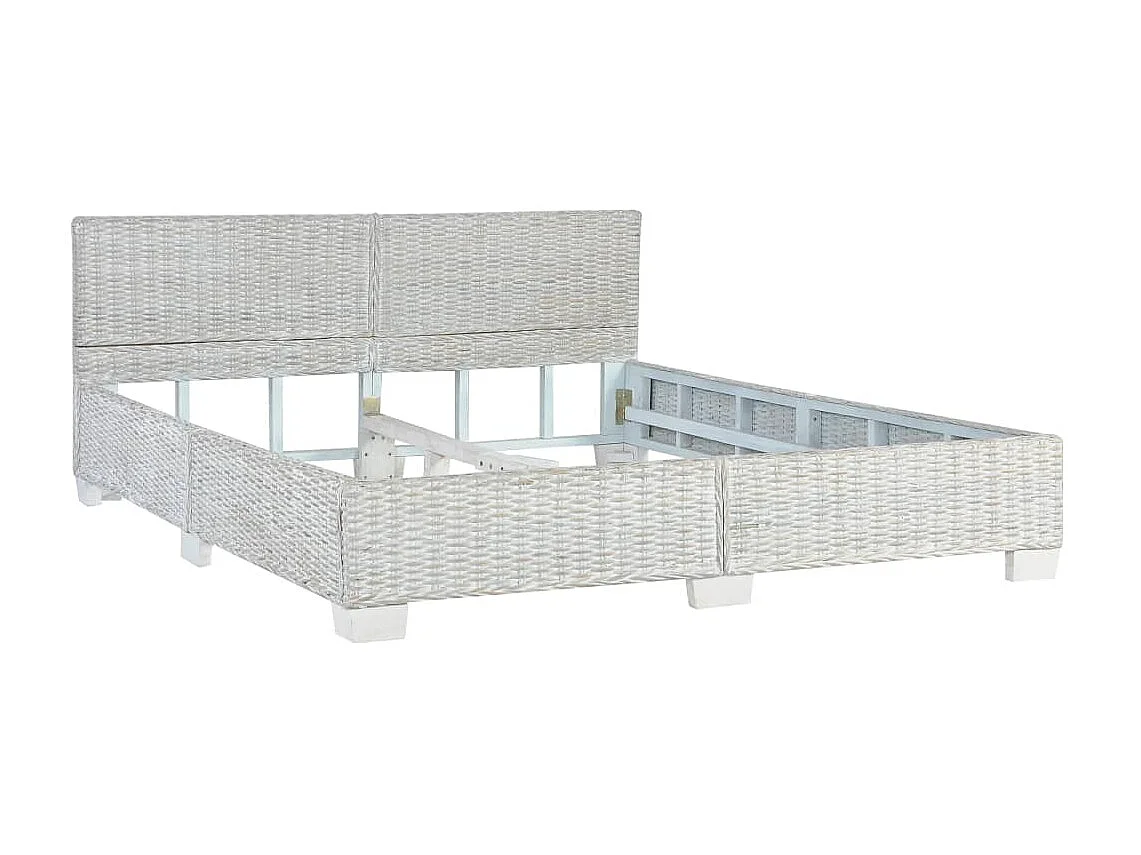 Cama 160x200 cm de ratán natural gris ES33912