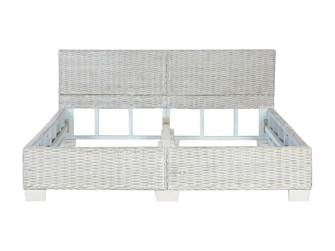 Cama 160x200 cm de ratán natural gris ES33912