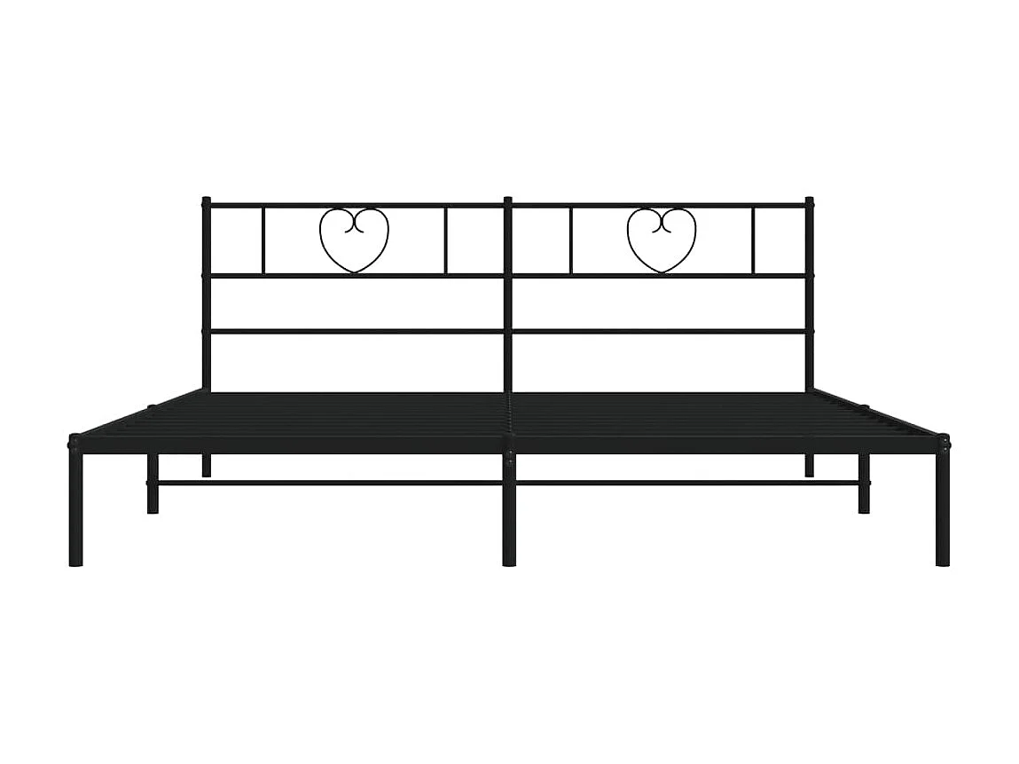 Lit-193x203 cm métal avec tête de lit noir EGGB24669