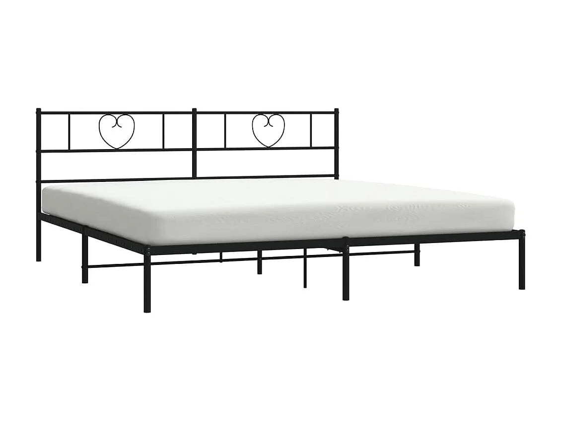 Bedframe met hoofdbord metaal zwart 193x203 cm NL85956