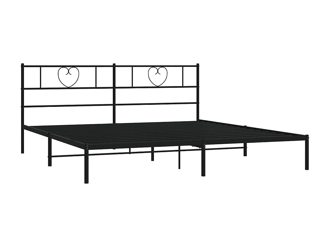 Bedframe met hoofdbord metaal zwart 193x203 cm NL85956