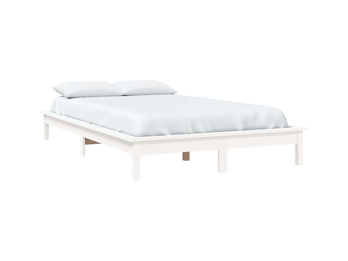 Bedframe massief grenenhout wit 160x200 cm NL68629